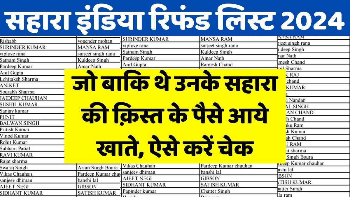 Sahara India Refund: The remaining Sahara installment money has come to your account, check this way